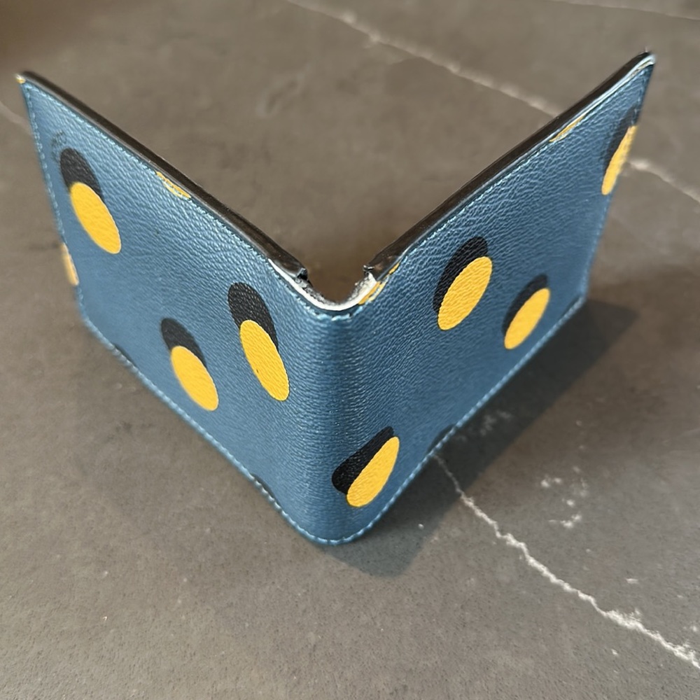 Coach Wallet Blue and Yellow Print - Picture 5 of 10
